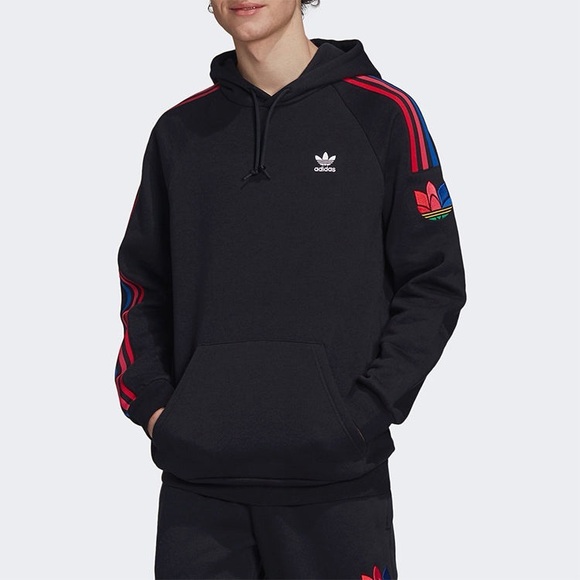adidas Other - Adidas Fleece Lined Black Hoodie Sweatshirt size Large EUC